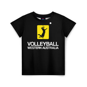Детская футболка 3D с принтом Волейбол 67 в Белгороде, 100% гипоаллергенный полиэфир | прямой крой, круглый вырез горловины, длина до линии бедер, чуть спущенное плечо, ткань немного тянется | volleyball | western australia | волейбол