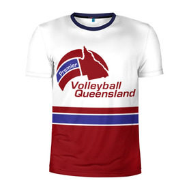 Мужская футболка 3D спортивная с принтом Волейбол 68 в Белгороде, 100% полиэстер с улучшенными характеристиками | приталенный силуэт, круглая горловина, широкие плечи, сужается к линии бедра | Тематика изображения на принте: premier | queensland | volleyball | волейбол