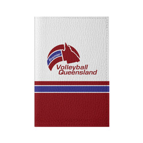 Обложка для паспорта матовая кожа с принтом Волейбол 68 в Белгороде, натуральная матовая кожа | размер 19,3 х 13,7 см; прозрачные пластиковые крепления | premier | queensland | volleyball | волейбол