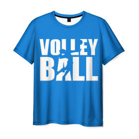 Мужская футболка 3D с принтом Волейбол 77 в Белгороде, 100% полиэфир | прямой крой, круглый вырез горловины, длина до линии бедер | volleyball | волейбол