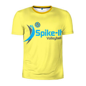 Мужская футболка 3D спортивная с принтом Волейбол 77 в Белгороде, 100% полиэстер с улучшенными характеристиками | приталенный силуэт, круглая горловина, широкие плечи, сужается к линии бедра | spike it | volleyball | волейбол