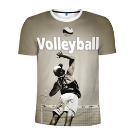 Мужская футболка 3D спортивная с принтом Волейбол 78 в Белгороде, 100% полиэстер с улучшенными характеристиками | приталенный силуэт, круглая горловина, широкие плечи, сужается к линии бедра | volleyball | волейбол