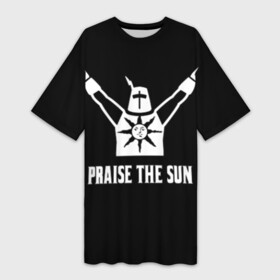 Платье-футболка 3D с принтом Dark Souls 5 в Белгороде,  |  | dark souls | praise the sun | you died | дарк соулс