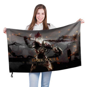 Флаг 3D с принтом Dark Souls 8 в Белгороде, 100% полиэстер | плотность ткани — 95 г/м2, размер — 67 х 109 см. Принт наносится с одной стороны | dark souls | praise the sun | you died | дарк соулс