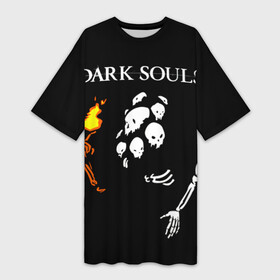 Платье-футболка 3D с принтом Dark Souls 13 в Белгороде,  |  | dark souls | praise the sun | you died | дарк соулс