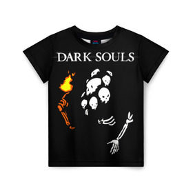 Детская футболка 3D с принтом Dark Souls 13 в Белгороде, 100% гипоаллергенный полиэфир | прямой крой, круглый вырез горловины, длина до линии бедер, чуть спущенное плечо, ткань немного тянется | Тематика изображения на принте: dark souls | praise the sun | you died | дарк соулс