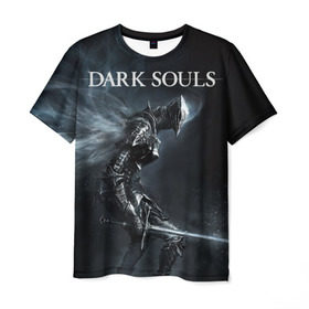 Мужская футболка 3D с принтом Dark Souls 15 в Белгороде, 100% полиэфир | прямой крой, круглый вырез горловины, длина до линии бедер | dark souls | praise the sun | you died | дарк соулс