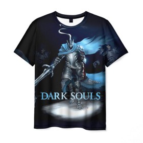 Мужская футболка 3D с принтом Dark Souls 17 в Белгороде, 100% полиэфир | прямой крой, круглый вырез горловины, длина до линии бедер | dark souls | praise the sun | you died | дарк соулс