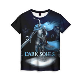 Женская футболка 3D с принтом Dark Souls 17 в Белгороде, 100% полиэфир ( синтетическое хлопкоподобное полотно) | прямой крой, круглый вырез горловины, длина до линии бедер | dark souls | praise the sun | you died | дарк соулс