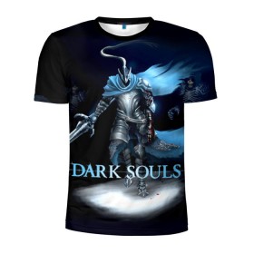 Мужская футболка 3D спортивная с принтом Dark Souls 17 в Белгороде, 100% полиэстер с улучшенными характеристиками | приталенный силуэт, круглая горловина, широкие плечи, сужается к линии бедра | dark souls | praise the sun | you died | дарк соулс