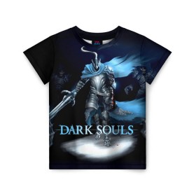 Детская футболка 3D с принтом Dark Souls 17 в Белгороде, 100% гипоаллергенный полиэфир | прямой крой, круглый вырез горловины, длина до линии бедер, чуть спущенное плечо, ткань немного тянется | dark souls | praise the sun | you died | дарк соулс