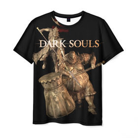 Мужская футболка 3D с принтом Dark Souls 22 в Белгороде, 100% полиэфир | прямой крой, круглый вырез горловины, длина до линии бедер | dark souls | praise the sun | you died | дарк соулс
