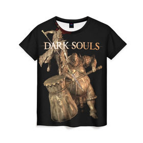 Женская футболка 3D с принтом Dark Souls 22 в Белгороде, 100% полиэфир ( синтетическое хлопкоподобное полотно) | прямой крой, круглый вырез горловины, длина до линии бедер | dark souls | praise the sun | you died | дарк соулс