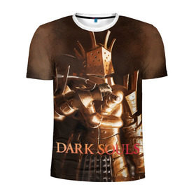Мужская футболка 3D спортивная с принтом Dark Souls 23 в Белгороде, 100% полиэстер с улучшенными характеристиками | приталенный силуэт, круглая горловина, широкие плечи, сужается к линии бедра | dark souls | praise the sun | you died | дарк соулс