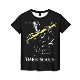 Женская футболка 3D с принтом Dark Souls 25 в Белгороде, 100% полиэфир ( синтетическое хлопкоподобное полотно) | прямой крой, круглый вырез горловины, длина до линии бедер | dark souls | praise the sun | you died | дарк соулс