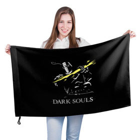 Флаг 3D с принтом Dark Souls 25 в Белгороде, 100% полиэстер | плотность ткани — 95 г/м2, размер — 67 х 109 см. Принт наносится с одной стороны | dark souls | praise the sun | you died | дарк соулс