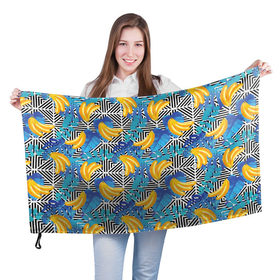 Флаг 3D с принтом Banana pattern в Белгороде, 100% полиэстер | плотность ткани — 95 г/м2, размер — 67 х 109 см. Принт наносится с одной стороны | banana