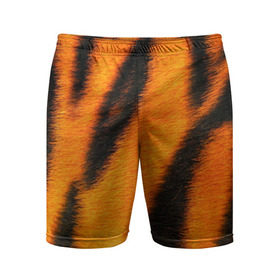 Мужские шорты 3D спортивные с принтом Шкура тигра в Белгороде,  |  | кошка | полосатая | текстуры | тигр