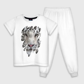 Детская пижама хлопок с принтом Бенгальский тигр в Белгороде, 100% хлопок |  брюки и футболка прямого кроя, без карманов, на брюках мягкая резинка на поясе и по низу штанин
 | Тематика изображения на принте: 