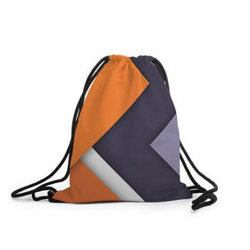 Рюкзак-мешок 3D с принтом Geometriya в Белгороде, 100% полиэстер | плотность ткани — 200 г/м2, размер — 35 х 45 см; лямки — толстые шнурки, застежка на шнуровке, без карманов и подкладки | оранжевый | серый