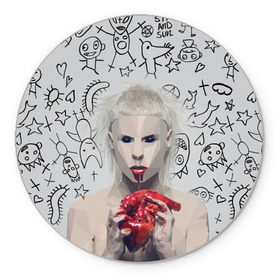 Коврик круглый с принтом Die Antwoord в Белгороде, резина и полиэстер | круглая форма, изображение наносится на всю лицевую часть | 