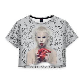 Женская футболка 3D укороченная с принтом Die Antwoord в Белгороде, 100% полиэстер | круглая горловина, длина футболки до линии талии, рукава с отворотами | 