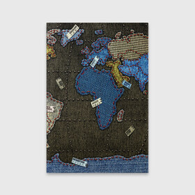 Обложка для паспорта матовая кожа с принтом Мир джинс в Белгороде, натуральная матовая кожа | размер 19,3 х 13,7 см; прозрачные пластиковые крепления | Тематика изображения на принте: земля | континенты | планета