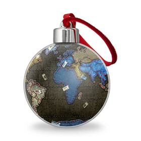 Ёлочный шар с принтом Мир джинс в Белгороде, Пластик | Диаметр: 77 мм | Тематика изображения на принте: земля | континенты | планета