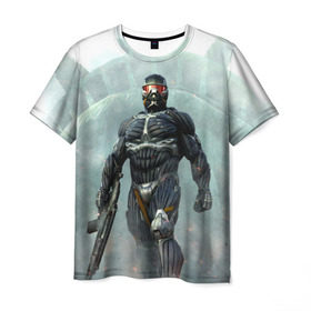 Мужская футболка 3D с принтом Crysis в Белгороде, 100% полиэфир | прямой крой, круглый вырез горловины, длина до линии бедер | крайзис | пророк
