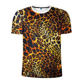 Мужская футболка 3D спортивная с принтом Леопард в Белгороде, 100% полиэстер с улучшенными характеристиками | приталенный силуэт, круглая горловина, широкие плечи, сужается к линии бедра | 3д | животные | кошка | леопард | новая | хищник