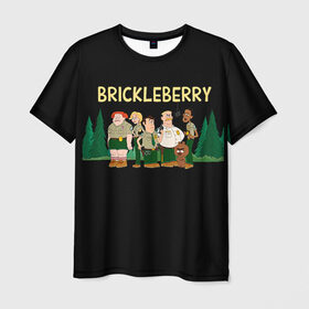 Мужская футболка 3D с принтом Brickleberry в Белгороде, 100% полиэфир | прямой крой, круглый вырез горловины, длина до линии бедер | Тематика изображения на принте: brickleberry