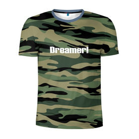 Мужская футболка 3D спортивная с принтом Dreamer! в Белгороде, 100% полиэстер с улучшенными характеристиками | приталенный силуэт, круглая горловина, широкие плечи, сужается к линии бедра | camo | камо | камуфляж | мечтатель