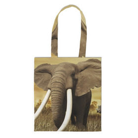 Сумка 3D повседневная с принтом Могучий слон в Белгороде, 100% полиэстер | Плотность: 200 г/м2; Размер: 34×35 см; Высота лямок: 30 см | elephant | африка | бивни | джунгли | мамонт | савана | сафари | слон | хобот