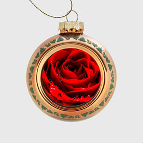 Стеклянный ёлочный шар с принтом Роза в Белгороде, Стекло | Диаметр: 80 мм | роза | розовая | розы | романтика | цветы