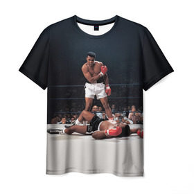 Мужская футболка 3D с принтом Muhammad Ali в Белгороде, 100% полиэфир | прямой крой, круглый вырез горловины, длина до линии бедер | Тематика изображения на принте: impossible is nothing | muhammad ali | бокс | боксёр | мохаммед али | спорт
