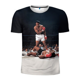 Мужская футболка 3D спортивная с принтом Muhammad Ali в Белгороде, 100% полиэстер с улучшенными характеристиками | приталенный силуэт, круглая горловина, широкие плечи, сужается к линии бедра | impossible is nothing | muhammad ali | бокс | боксёр | мохаммед али | спорт