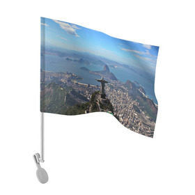 Флаг для автомобиля с принтом Рио-де-Жанейро в Белгороде, 100% полиэстер | Размер: 30*21 см | brazil | rio de janeiro | бразилия | жара | каникулы | карнавал | мегаполис | отдых | отпуск | пляж | приключение | путешествие | рио де жанейро | туризм | футбол | южная америка