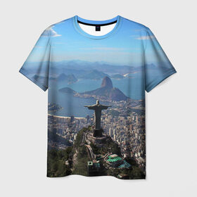 Мужская футболка 3D с принтом Рио-де-Жанейро в Белгороде, 100% полиэфир | прямой крой, круглый вырез горловины, длина до линии бедер | brazil | rio de janeiro | бразилия | жара | каникулы | карнавал | мегаполис | отдых | отпуск | пляж | приключение | путешествие | рио де жанейро | туризм | футбол | южная америка