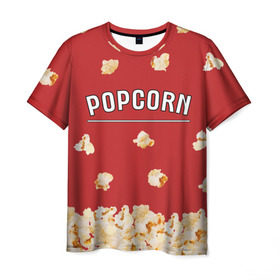 Мужская футболка 3D с принтом Popcorn в Белгороде, 100% полиэфир | прямой крой, круглый вырез горловины, длина до линии бедер | corn | pop | корн | кукуруза | поп | попкорн