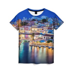 Женская футболка 3D с принтом Крит (Греция) в Белгороде, 100% полиэфир ( синтетическое хлопкоподобное полотно) | прямой крой, круглый вырез горловины, длина до линии бедер | crete | greece | афины | греция | европа | ес | крит | острова | отдых | отпуск | песок | пляж | солнце. туризм | средиземное море