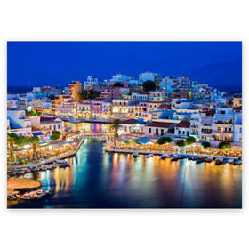 Поздравительная открытка с принтом Крит (Греция) в Белгороде, 100% бумага | плотность бумаги 280 г/м2, матовая, на обратной стороне линовка и место для марки
 | crete | greece | афины | греция | европа | ес | крит | острова | отдых | отпуск | песок | пляж | солнце. туризм | средиземное море