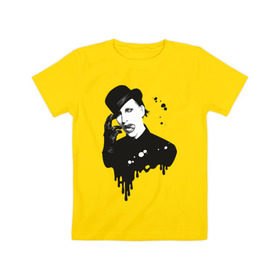 Детская футболка хлопок с принтом Marilyn Manson в Белгороде, 100% хлопок | круглый вырез горловины, полуприлегающий силуэт, длина до линии бедер | manson | marilyn | менсон | мерлин мэнсон | мэнсон