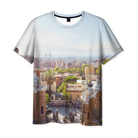 Мужская футболка 3D с принтом Барселона (Испания) в Белгороде, 100% полиэфир | прямой крой, круглый вырез горловины, длина до линии бедер | barcelona | europe | spain | барселона | европа | ес | испания | каталония | отдых | отпуск | туризм