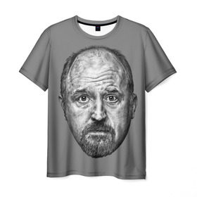 Мужская футболка 3D с принтом Louis CK в Белгороде, 100% полиэфир | прямой крой, круглый вырез горловины, длина до линии бедер | louis ck | stand up | луи си кей | стенд ап | стоя