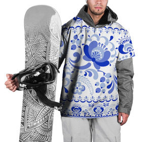 Накидка на куртку 3D с принтом Гжель 2 в Белгороде, 100% полиэстер |  | Тематика изображения на принте: роспись | россия | русь | узор