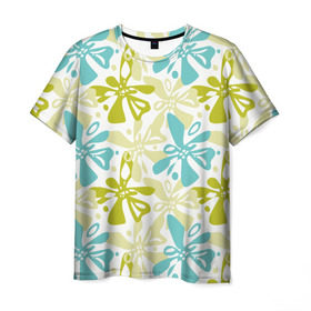 Мужская футболка 3D с принтом Гавайская в Белгороде, 100% полиэфир | прямой крой, круглый вырез горловины, длина до линии бедер | Тематика изображения на принте: гавайи | растительный орнамент | рубашка