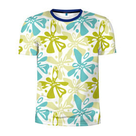 Мужская футболка 3D спортивная с принтом Гавайская в Белгороде, 100% полиэстер с улучшенными характеристиками | приталенный силуэт, круглая горловина, широкие плечи, сужается к линии бедра | Тематика изображения на принте: гавайи | растительный орнамент | рубашка