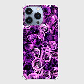 Чехол для iPhone 13 Pro с принтом Цветочки в Белгороде,  |  | Тематика изображения на принте: роза | сиреневый | фиолетовый | цветы
