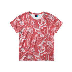Детская футболка 3D с принтом Гавайская 1 в Белгороде, 100% гипоаллергенный полиэфир | прямой крой, круглый вырез горловины, длина до линии бедер, чуть спущенное плечо, ткань немного тянется | Тематика изображения на принте: гавайи | растительный орнамент | рубашка