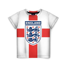 Детская футболка 3D с принтом Сборная Англии в Белгороде, 100% гипоаллергенный полиэфир | прямой крой, круглый вырез горловины, длина до линии бедер, чуть спущенное плечо, ткань немного тянется | england | англия | европы | мира | футбол | чемпионат